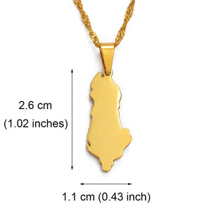 Albania Map Necklace