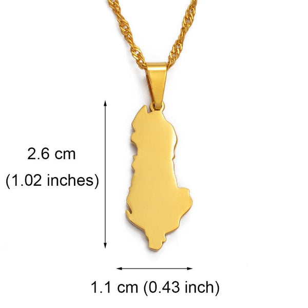 Albania Map Necklace