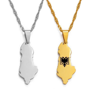 Albania Map Necklace