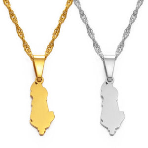 Albania Map Necklace