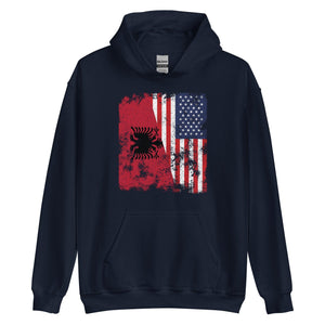 Albania USA Flag - Half American Hoodie