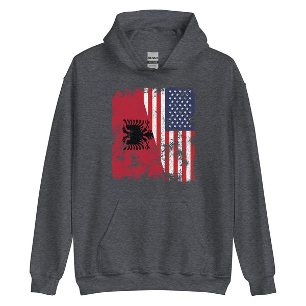 Albania USA Flag - Half American Hoodie