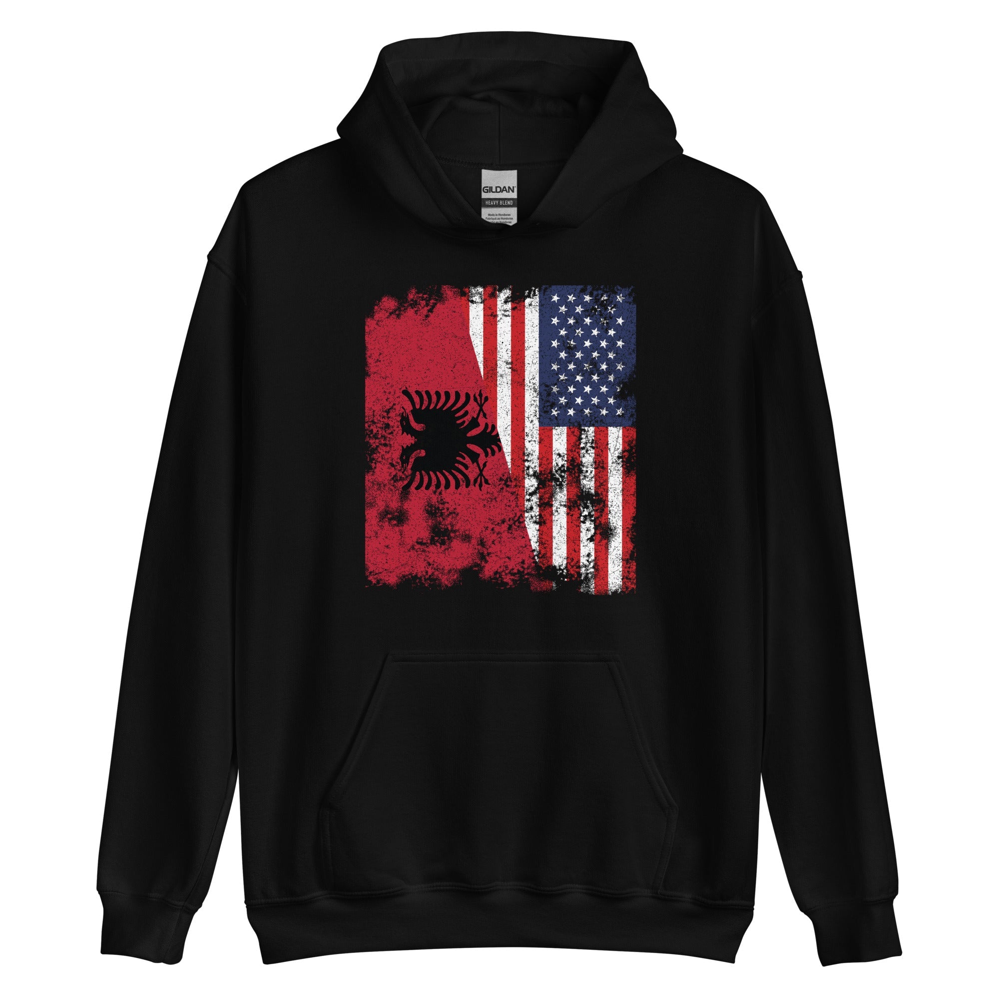 Albania USA Flag - Half American Hoodie