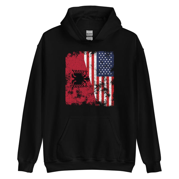 Albania USA Flag - Half American Hoodie