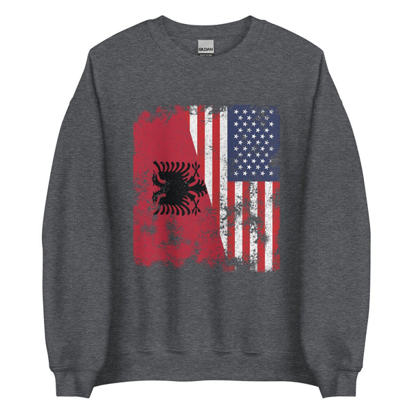 Albania USA Flag - Half American Sweatshirt