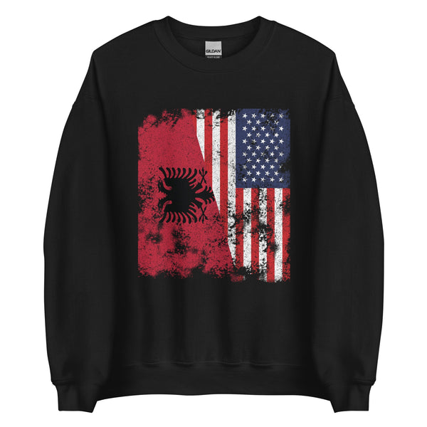 Albania USA Flag - Half American Sweatshirt