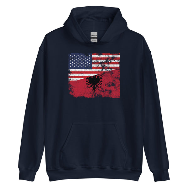 Albania USA Flag Hoodie