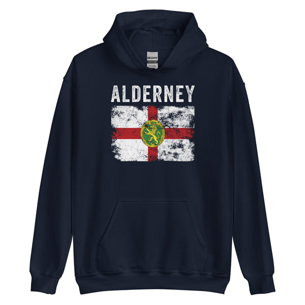 Alderney Flag Distressed - Ridunian Flag Hoodie