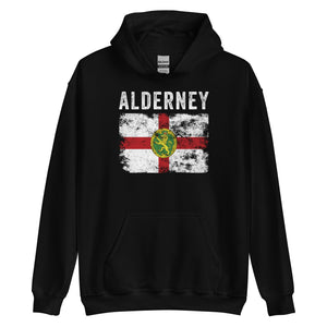 Alderney Flag Distressed - Ridunian Flag Hoodie