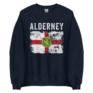 Alderney Flag Distressed - Ridunian Flag Sweatshirt