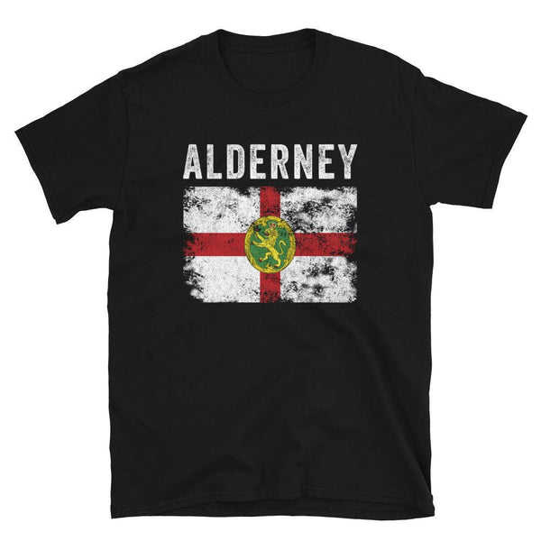 Alderney Flag Distressed - Ridunian Flag T-Shirt