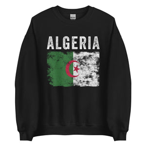 Algeria Flag Distressed - Algerian Flag Sweatshirt