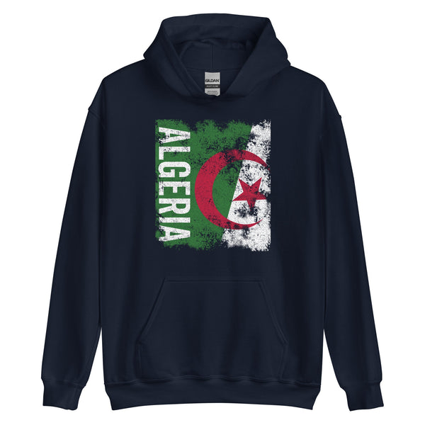 Algeria Flag Distressed Hoodie