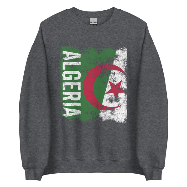 Algeria Flag Distressed Sweatshirt