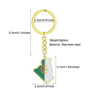 Algeria Flag Map Keychain