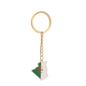 Algeria Flag Map Keychain