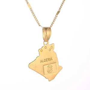 Algeria Flag Map Necklace