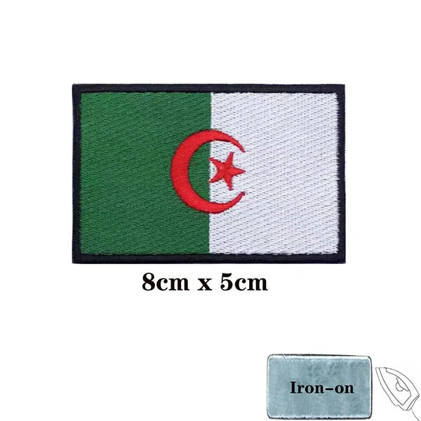 Algeria Flag Patch - Iron On/Hook & Loop Patch