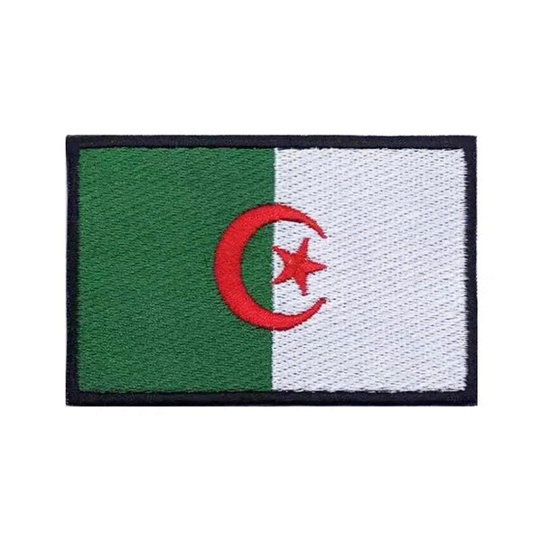 Algeria Flag Patch - Iron On/Hook & Loop Patch