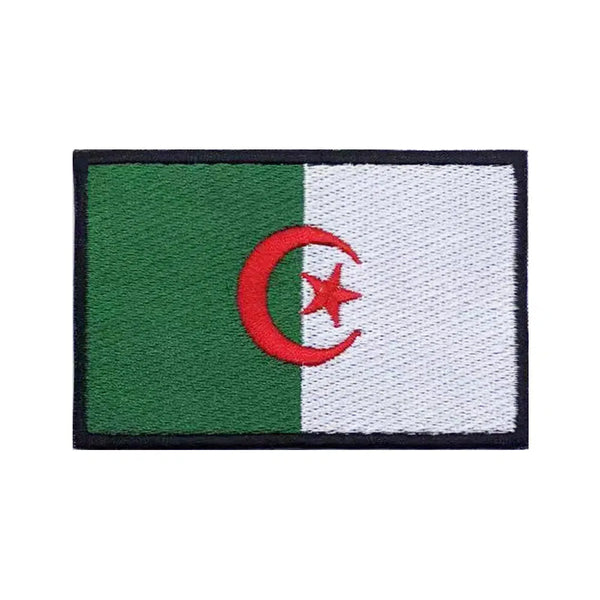 Algeria Flag Patch - Iron On/Hook & Loop Patch