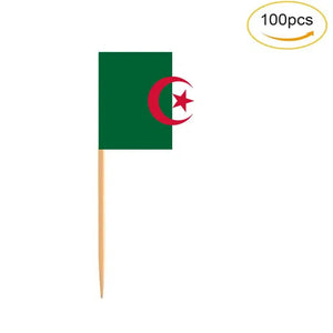 Algeria Flag Toothpicks - Cupcake Toppers (100Pcs)