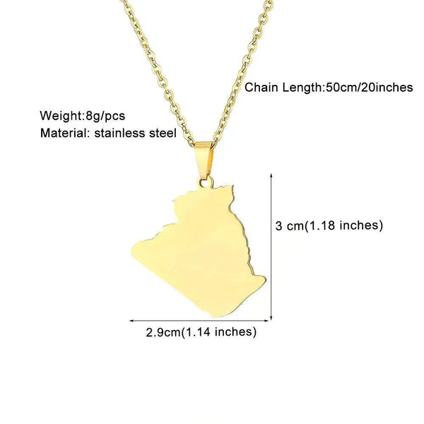 Algeria Map Necklace