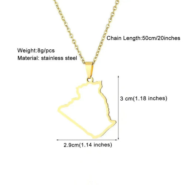Algeria Map Necklace