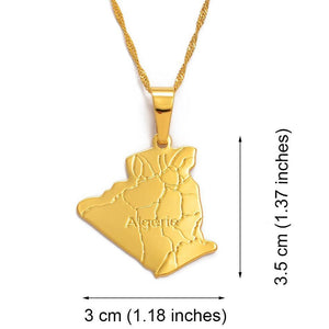 Algeria Map Necklace