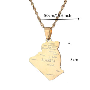 Algeria Map Necklace