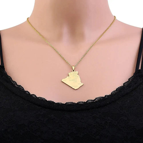 Algeria Map Necklace