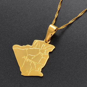 Algeria Map Necklace