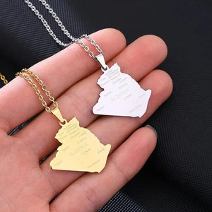 Algeria Map Necklace