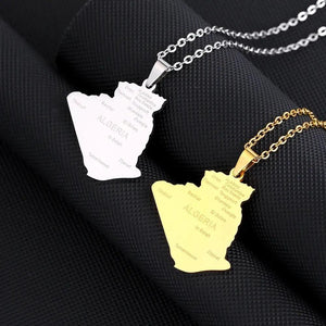 Algeria Map Necklace