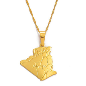 Algeria Map Necklace