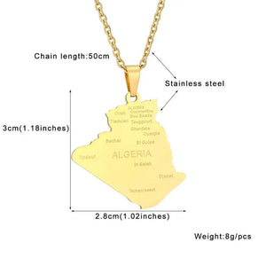 Algeria Map Necklace