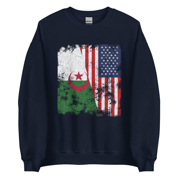 Algeria USA Flag - Half American Sweatshirt