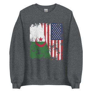 Algeria USA Flag - Half American Sweatshirt