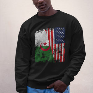 Algeria USA Flag - Half American Sweatshirt