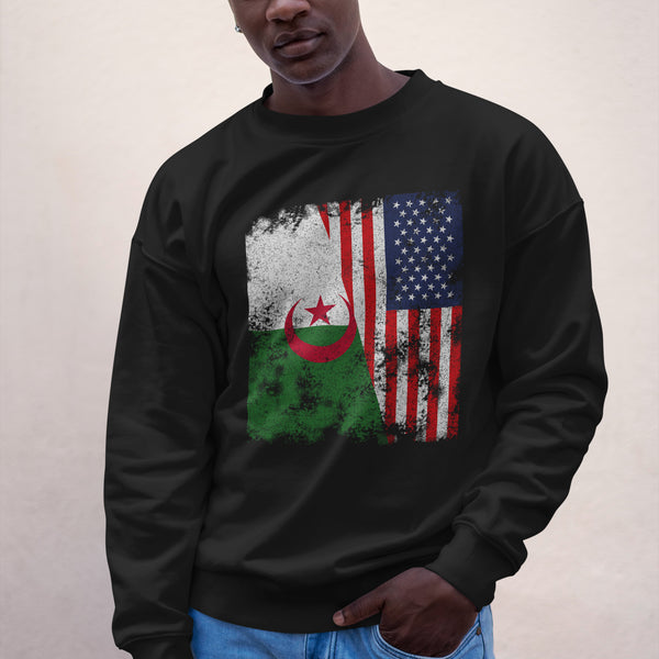 Algeria USA Flag - Half American Sweatshirt