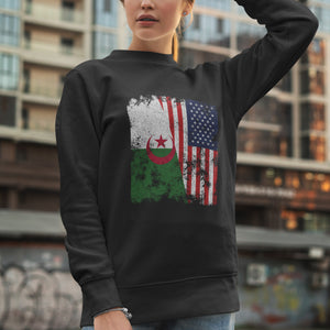 Algeria USA Flag - Half American Sweatshirt