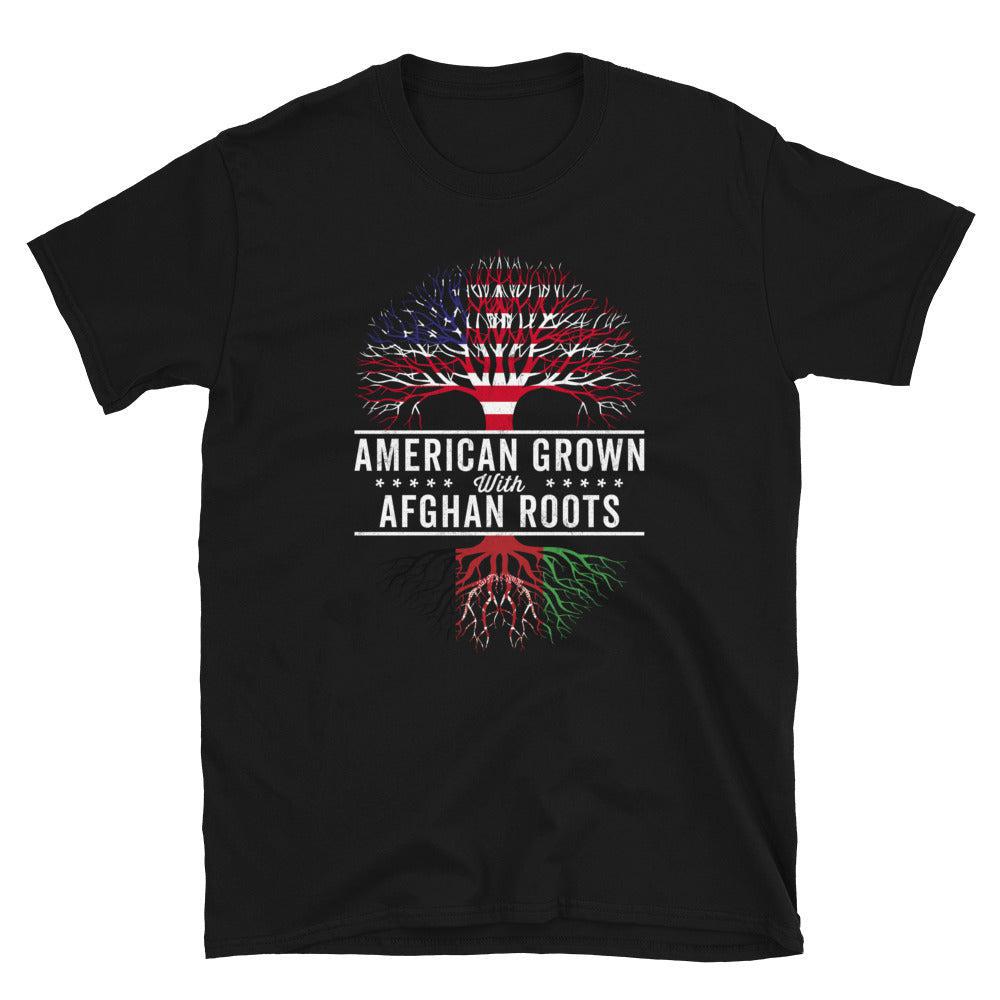 American Grown Afghan Roots Flag T-Shirt