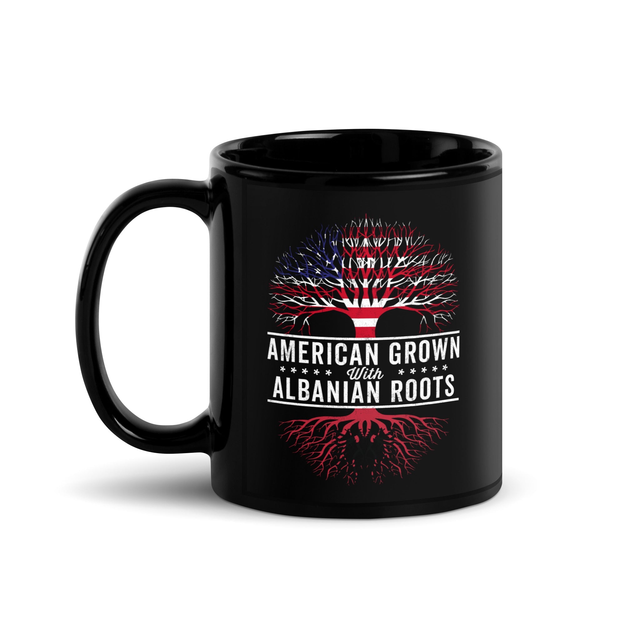 American Grown Albanian Roots Flag Mug