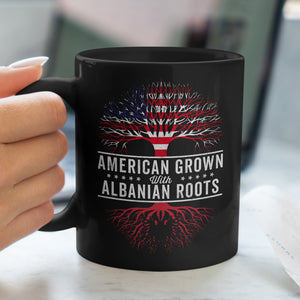American Grown Albanian Roots Flag Mug