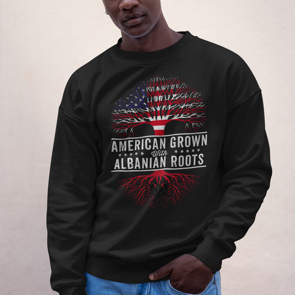 American Grown Albanian Roots Flag Sweatshirt