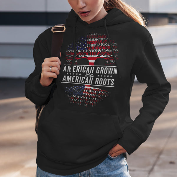 American Grown American Roots Flag Hoodie