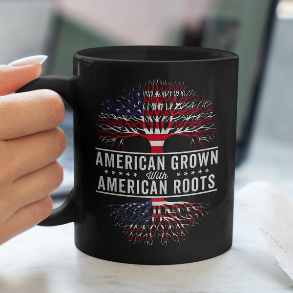 American Grown American Roots Flag Mug
