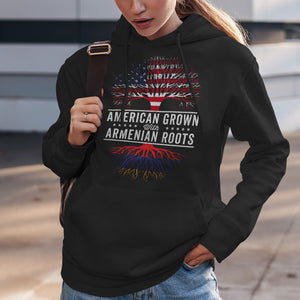 American Grown Armenian Roots Flag Hoodie
