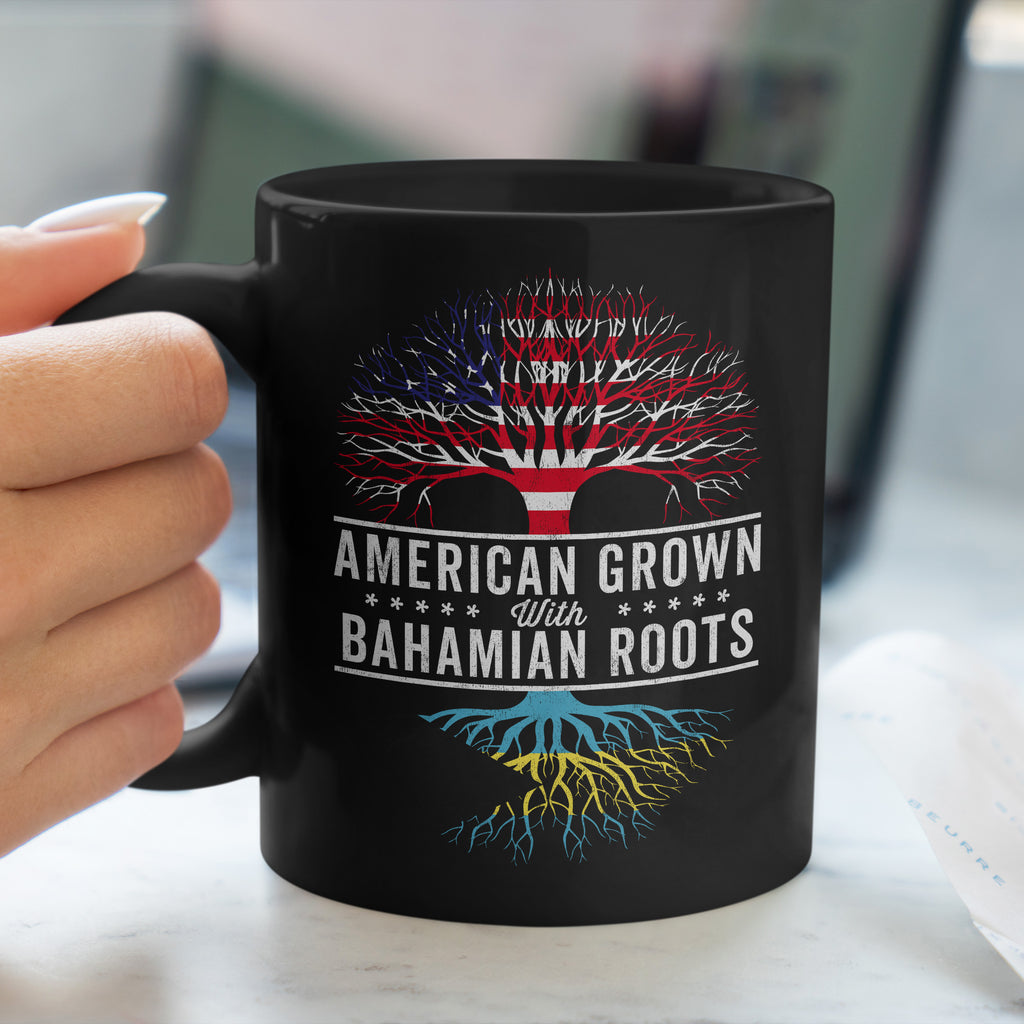 Bahamian Roots American Grown Bahamian Roots Flag Mug - Flag Nation