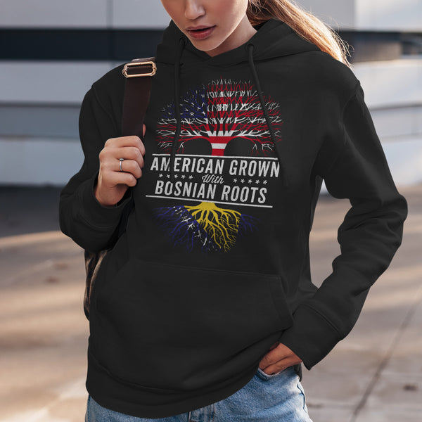 American Grown Bosnian Roots Flag Hoodie