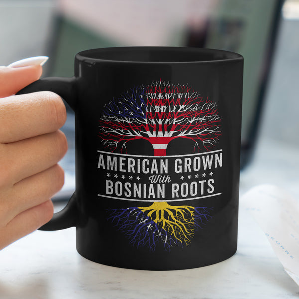 American Grown Bosnian Roots Flag Mug